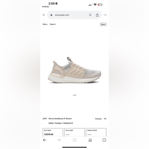 Adidas Ultraboosts Size 36 / Women’s 6 Cream & White - Picture 7 of 7